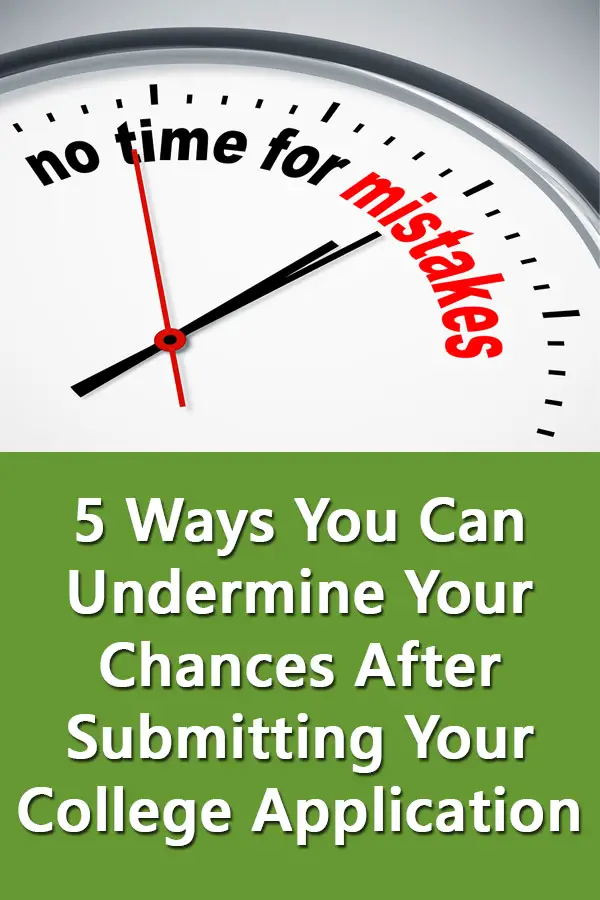 Even after completing all the college Applications and submitting test scores, there are five things high school seniors can do to ruin their chances of attending college in September. #CollegeAdmissions